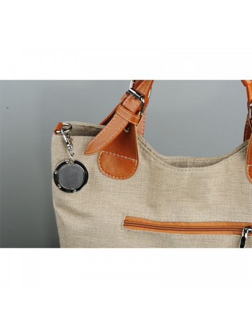 Wieszak na torebkę z karabińczykiem Shine, srebrny 