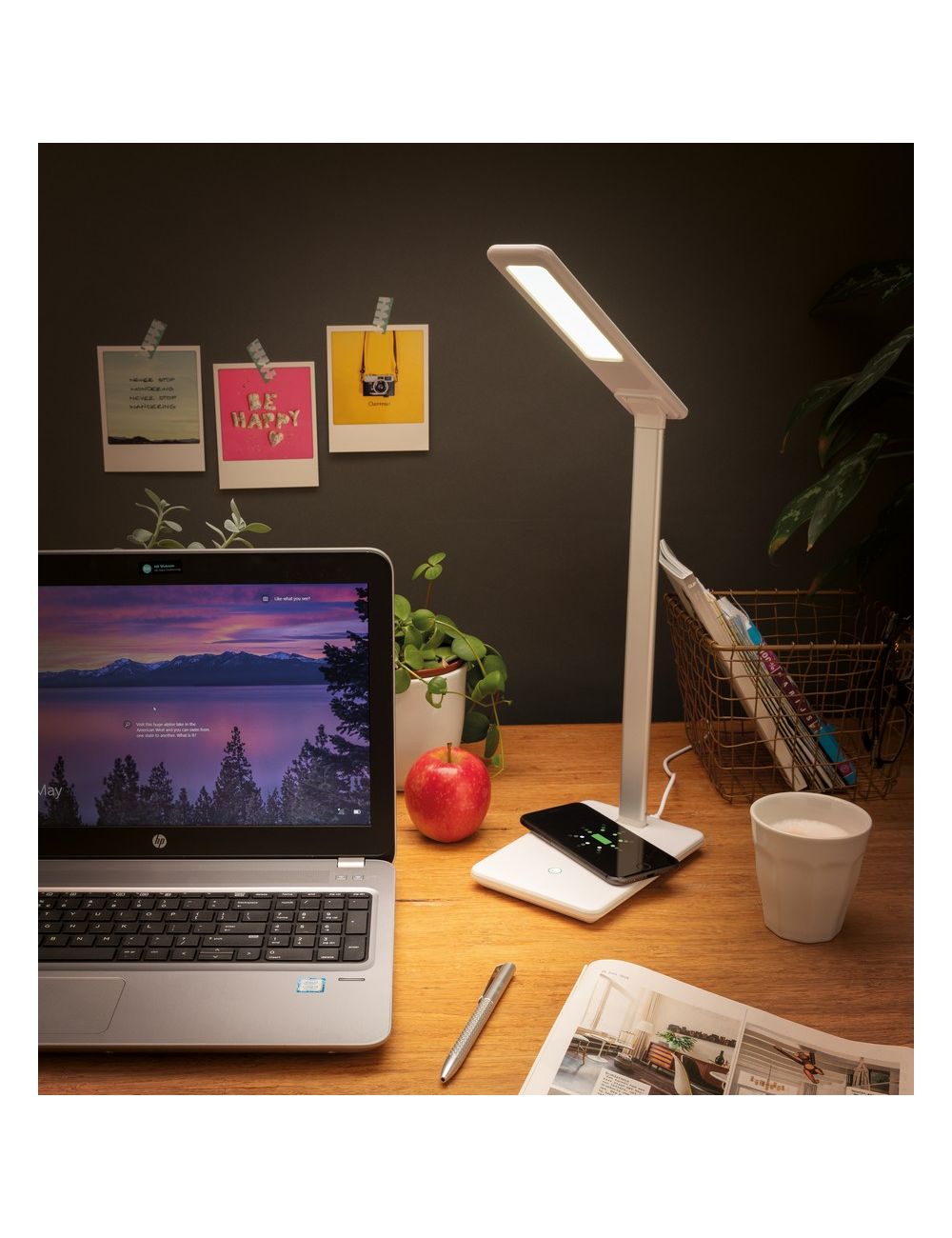 Lampka na biurko, ładowarka bezprzewodowa 5W