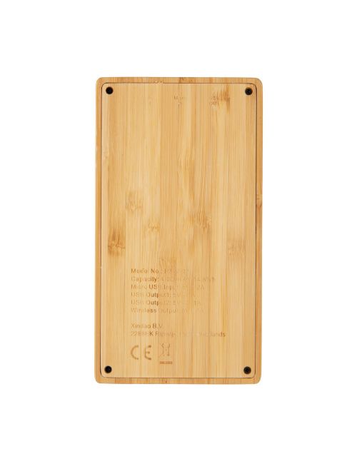 Bambusowy, bezprzewodowy power bank 4000 mAh