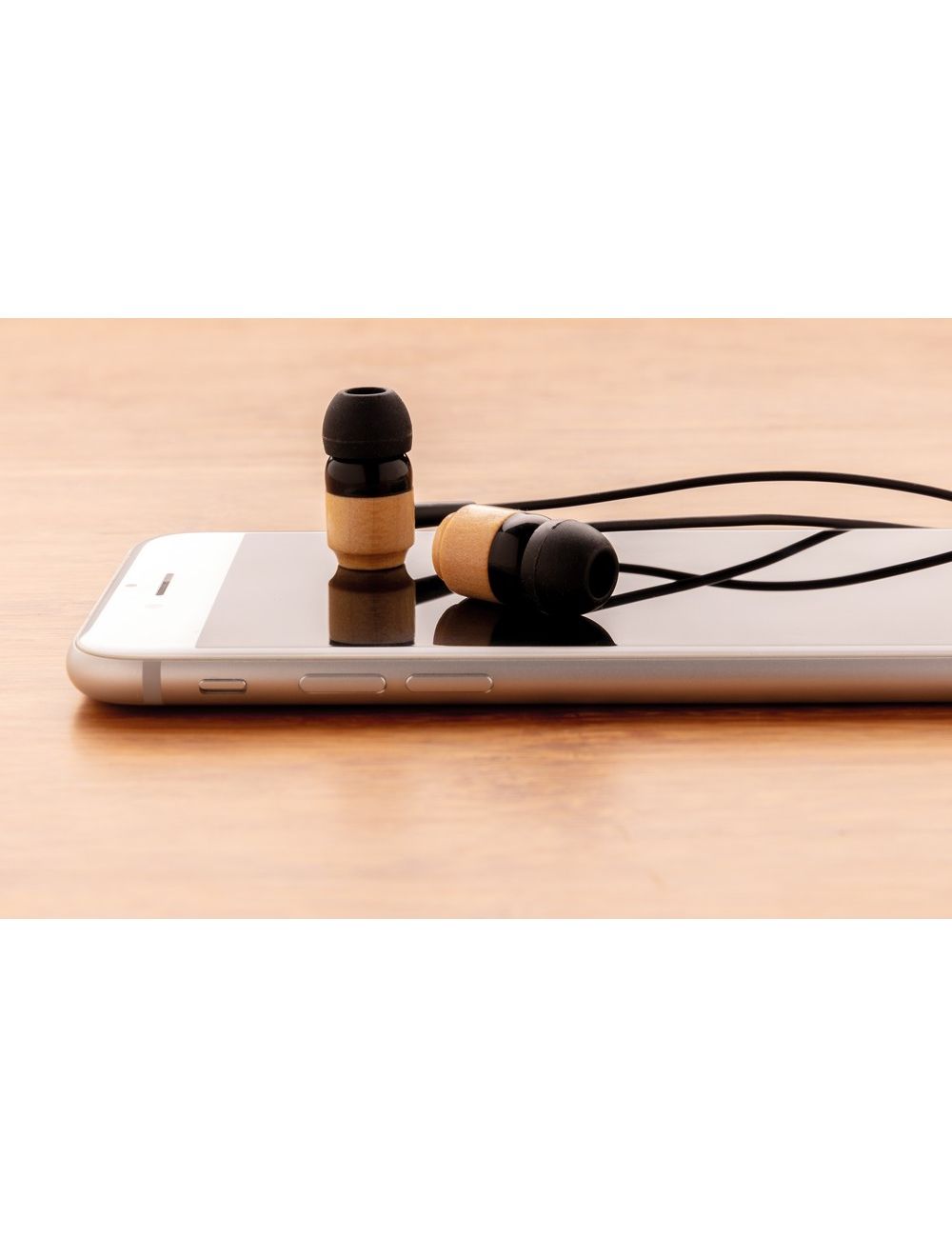 Bambusowe bezprzewodowe słuchawki douszne