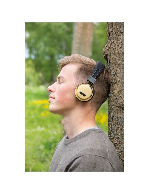 Bambusowe, bezprzewodowe słuchawki nauszne