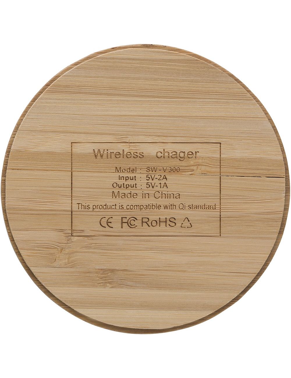 Bambusowa ładowarka bezprzewodowa 5W