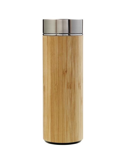 Bambusowy termos 420 ml, posiada sitko zatrzymujące fusy