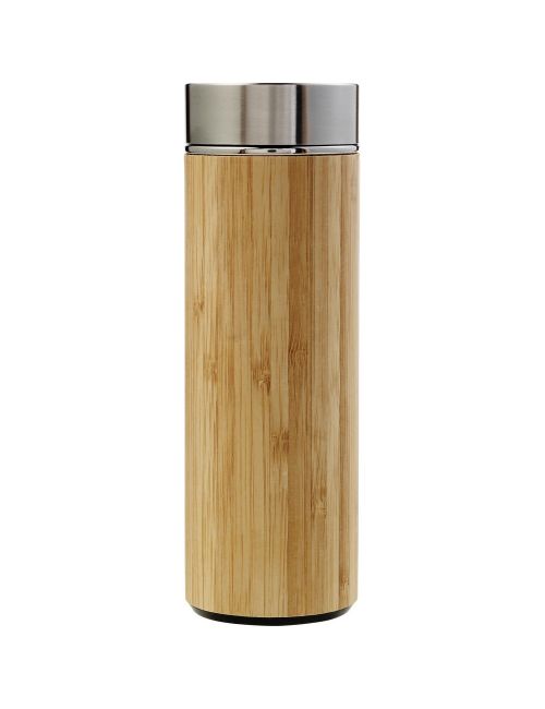 Bambusowy termos 420 ml, posiada sitko zatrzymujące fusy