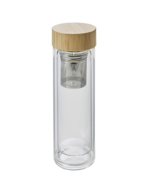 Szklany termos 420 ml, posiada sitko zatrzymujące fusy