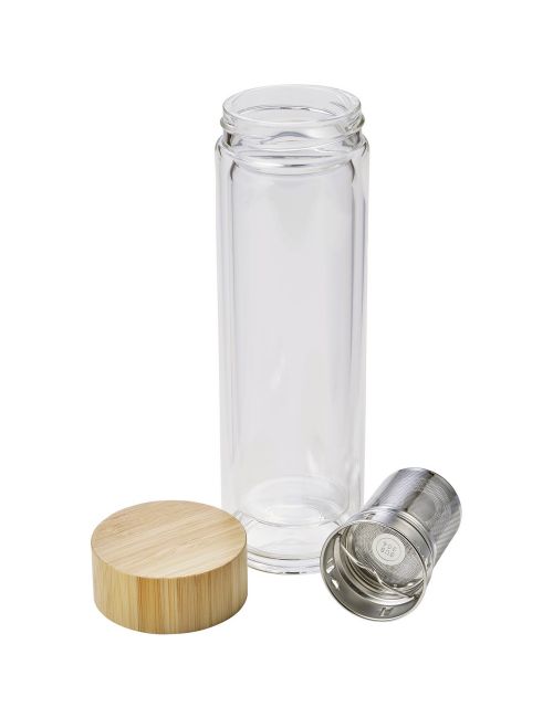 Szklany termos 420 ml, posiada sitko zatrzymujące fusy