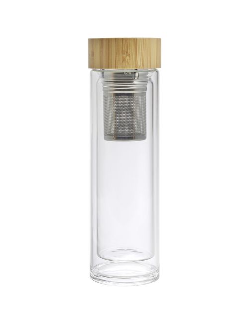 Szklany termos 420 ml, posiada sitko zatrzymujące fusy