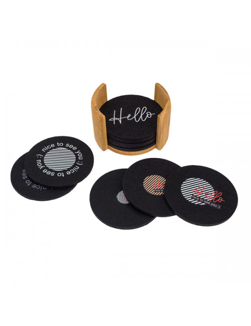 Zestaw podkładek RPET filcowych Mazzo, czarny
