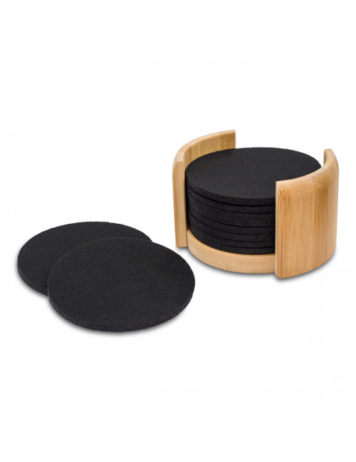 Zestaw podkładek RPET filcowych Mazzo, czarny