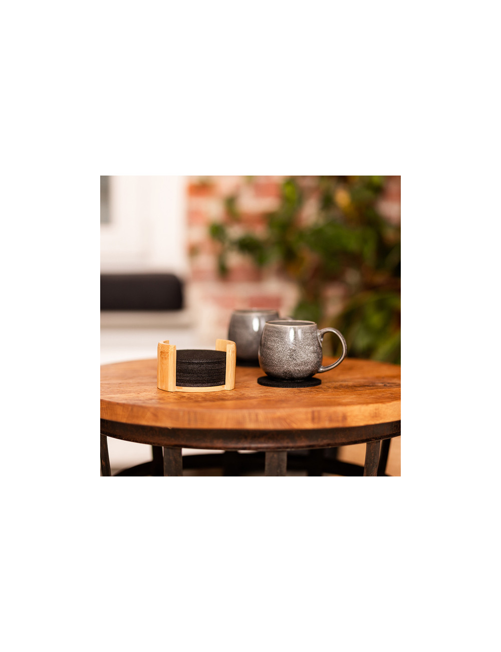 Zestaw podkładek RPET filcowych Mazzo, czarny