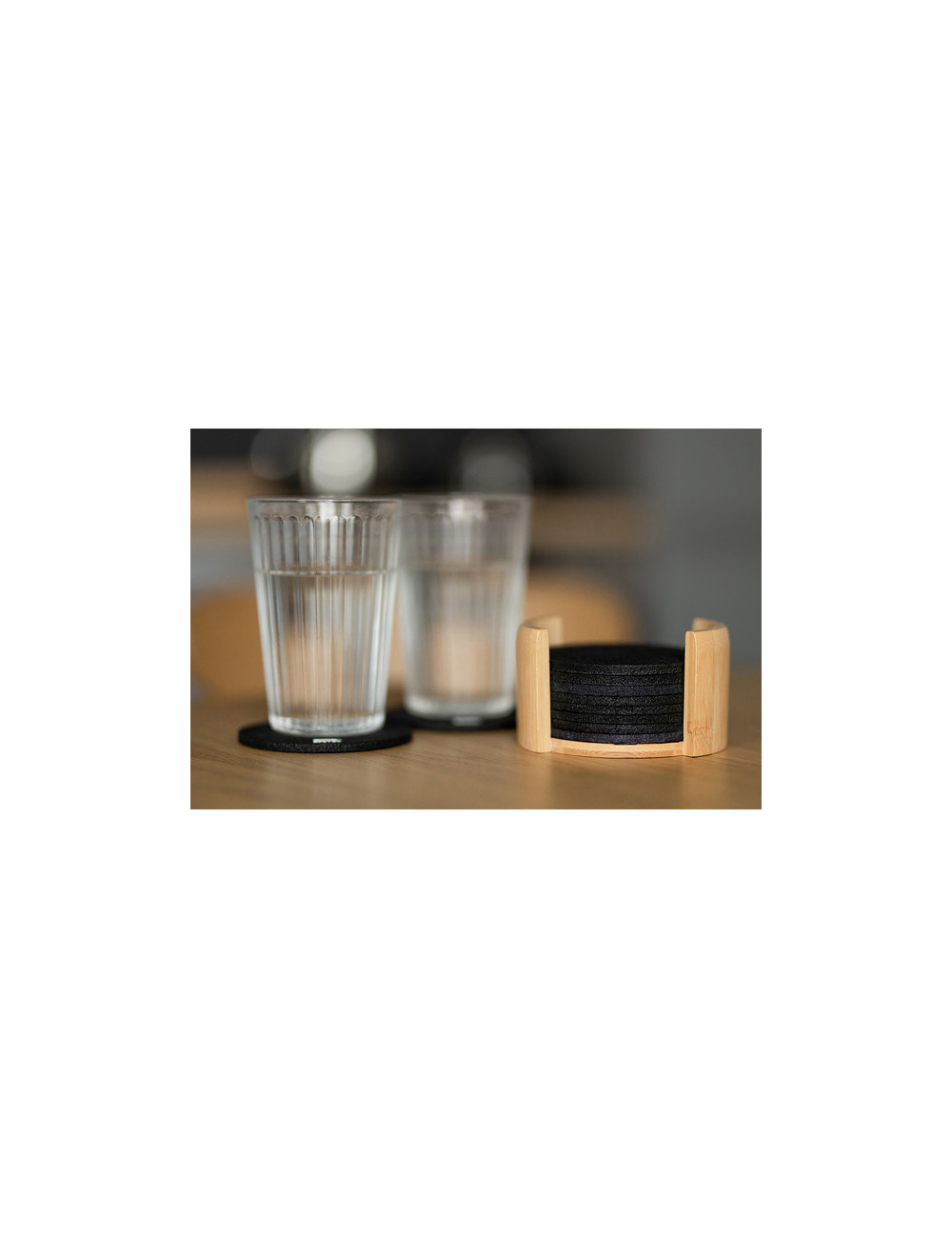 Zestaw podkładek RPET filcowych Mazzo, czarny