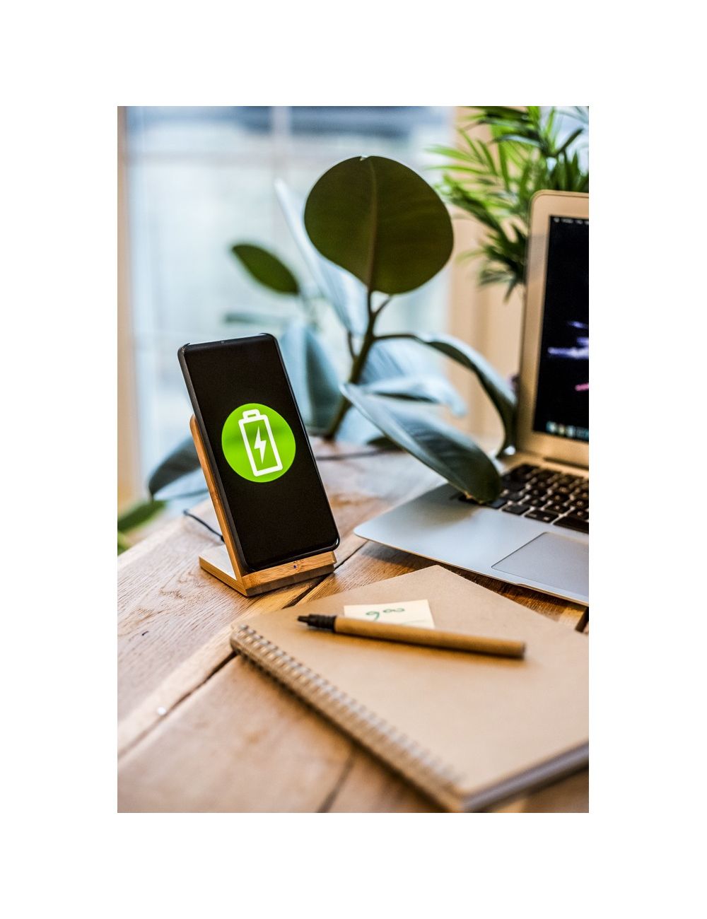 Bambusowa ładowarka bezprzewodowa 10W B'RIGHT,...