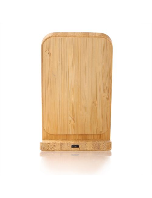 Bambusowa ładowarka bezprzewodowa 10W B'RIGHT, stojak na telefon | Wilder