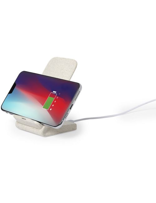 Ładowarka bezprzewodowa 10W ze słomy pszenicznej, stojak na telefon