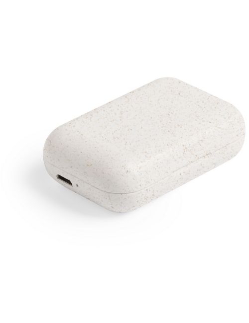 Bezprzewodowe słuchawki douszne ze słomy pszenicznej