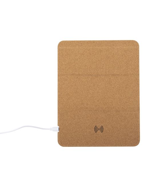 Korkowa podkładka pod mysz, ładowarka bezprzewodowa 5W, stojak na telefon