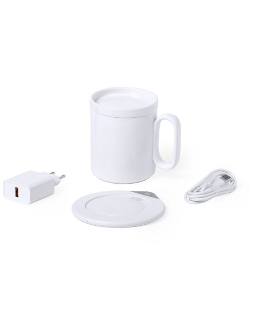 Kubek ceramiczny 350 ml, ładowarka bezprzewodowa 15W, podgrzewacz do kubka