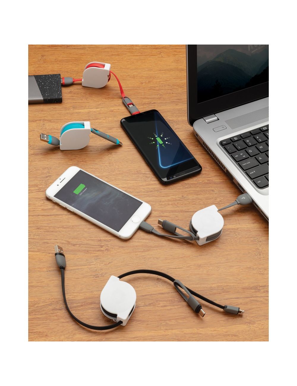 Zwijany kabel do ładowania i synchronizacji 3 w 1