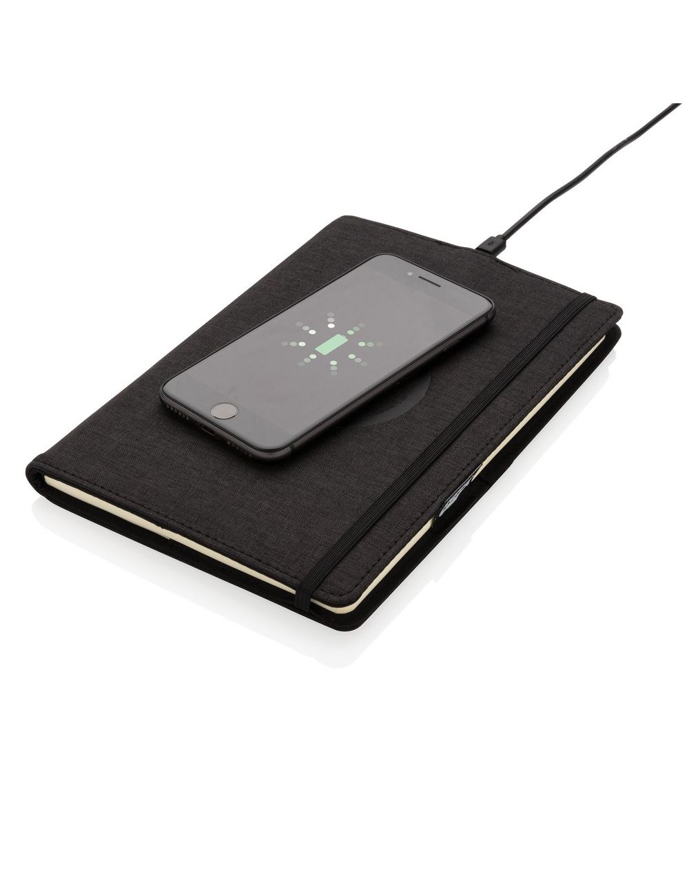 Notatnik A5 rPET, ładowarka bezprzewodowa 5W Air