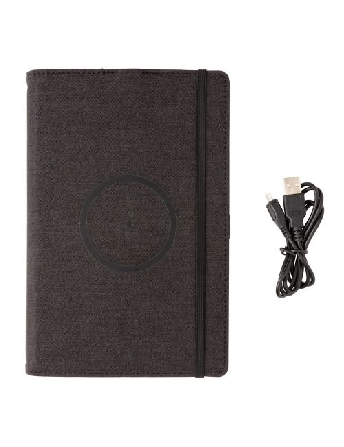 Notatnik A5 rPET, ładowarka bezprzewodowa 5W Air