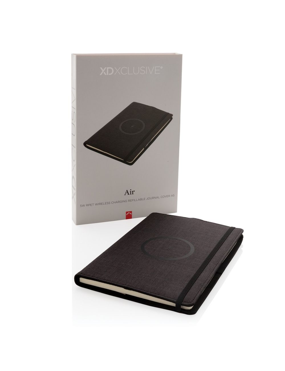 Notatnik A5 rPET, ładowarka bezprzewodowa 5W Air