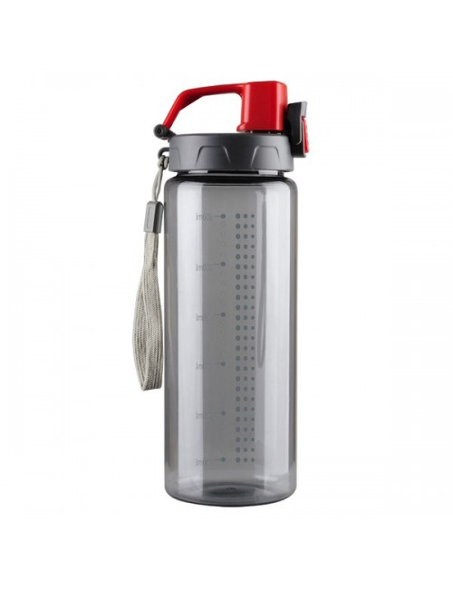 Bidon Feelsogood 600 ml, czerwony/szary 