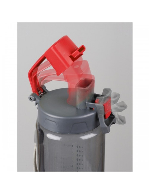 Bidon Feelsogood 600 ml, czerwony/szary 