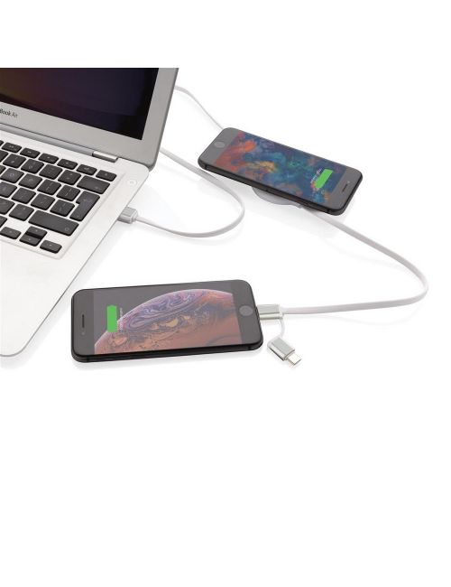 Kabel do ładowania 3 w 1, ładowarka bezprzewodowa 5W