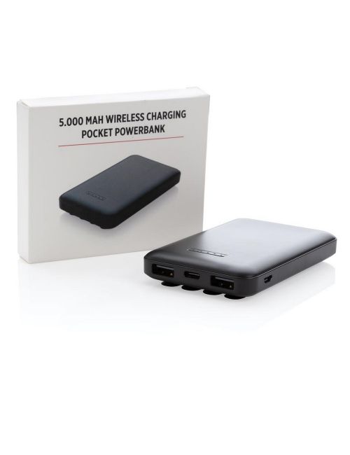 Bezprzewodowy power bank 5000 mAh z przyssawkami