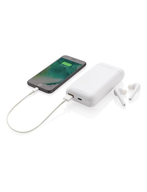 Power bank 5000 mAh, słuchawki bezprzewodowe TWS Liberty
