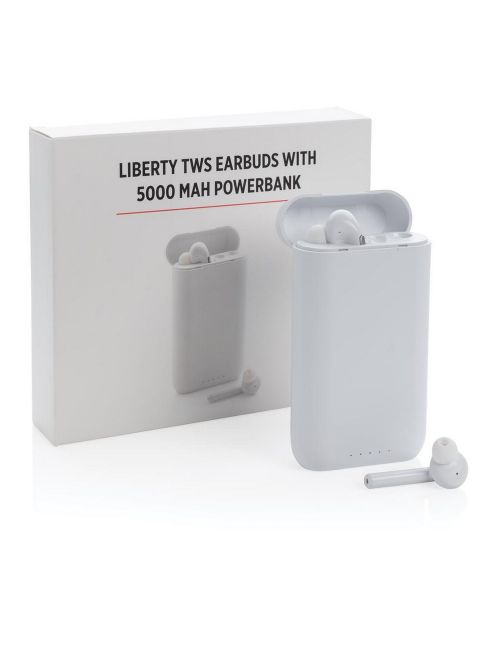 Power bank 5000 mAh, słuchawki bezprzewodowe TWS Liberty