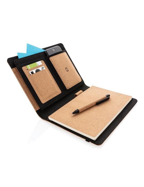 Korkowa teczka konferencyjna A5 z notatnikiem, długopis