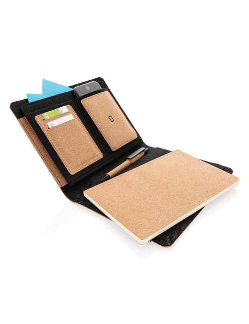 Korkowa teczka konferencyjna A5 z notatnikiem, długopis