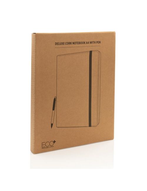 Korkowa teczka konferencyjna A4 z notatnikiem, długopis