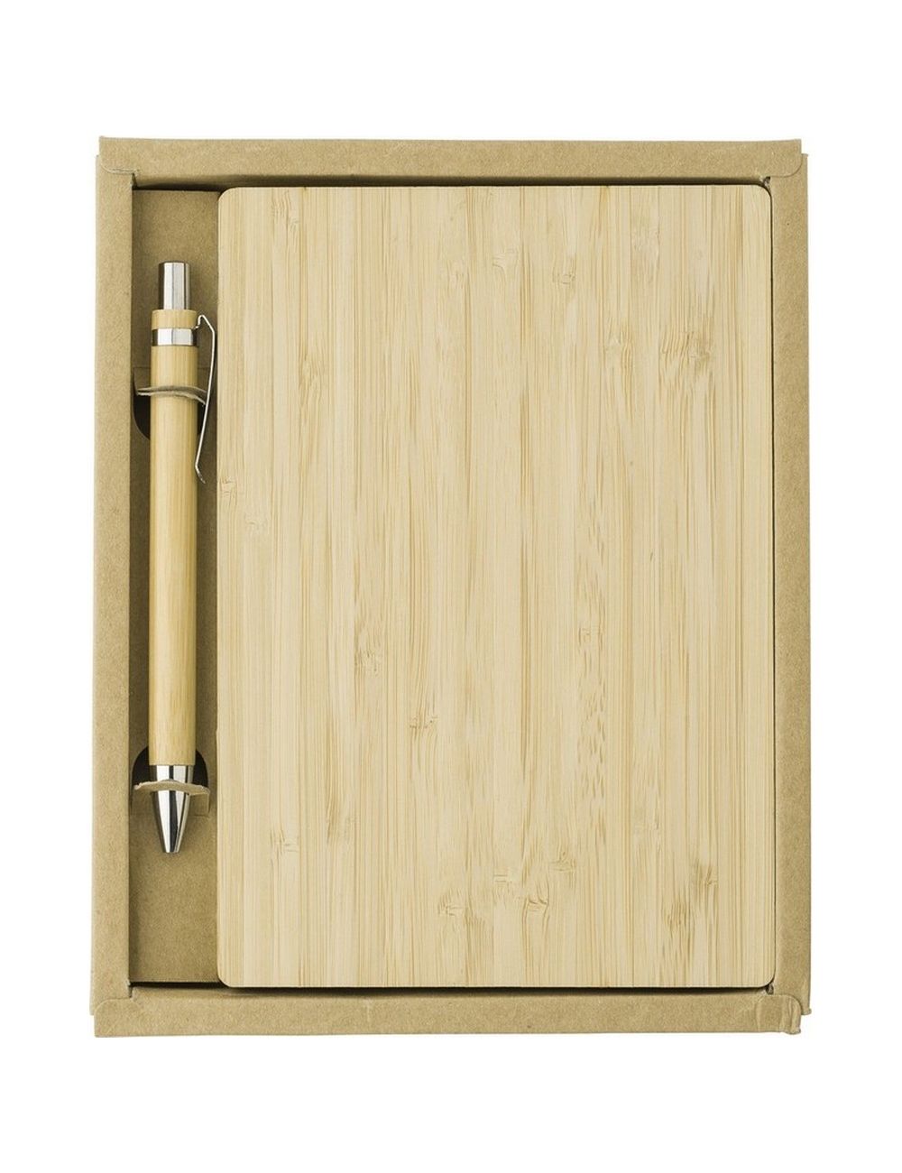 Bambusowy notatnik ok. B6 z długopisem