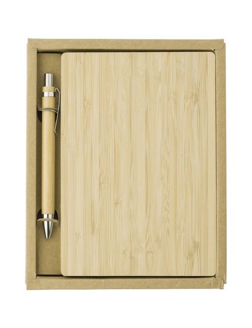 Bambusowy notatnik ok. B6 z długopisem