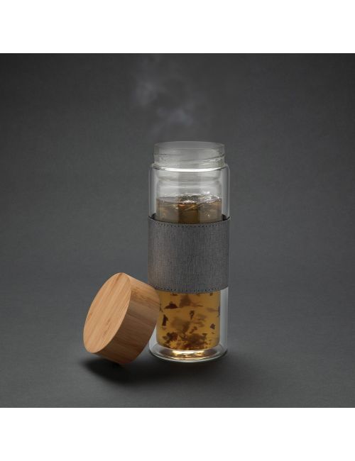 Szklana butelka 360 ml Impact w pokrowcu