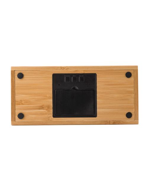 Bambusowa ładowarka bezprzewodowa 5W, zegar