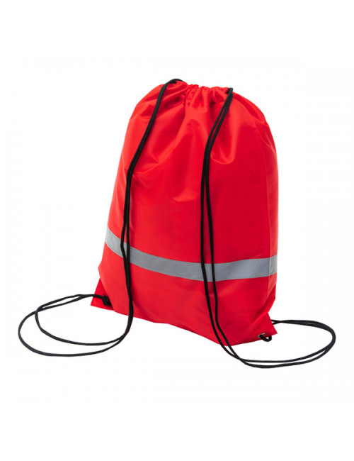 Plecak promocyjny z taśmą odblaskową, czerwony 