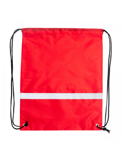 Plecak promocyjny z taśmą odblaskową, czerwony 