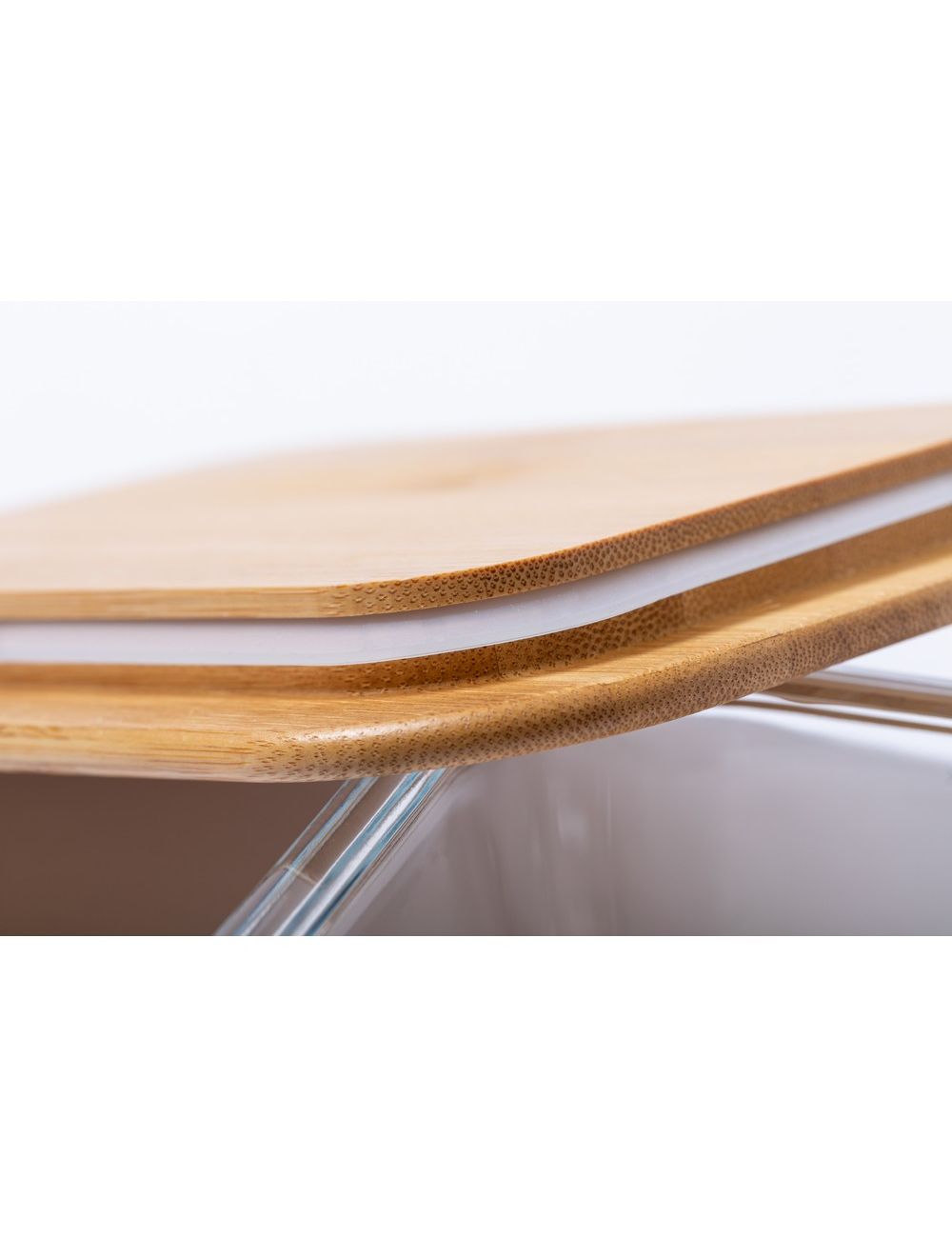 Szklane pudełko śniadaniowe 700 ml, bambusowe...