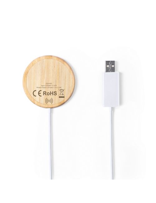 Magnetyczna bambusowa ładowarka bezprzewodowa 10W