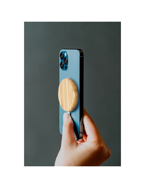 Magnetyczna bambusowa ładowarka bezprzewodowa 10W