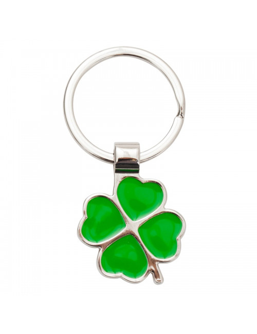 Brelok Clover Luck, zielony/srebrny
