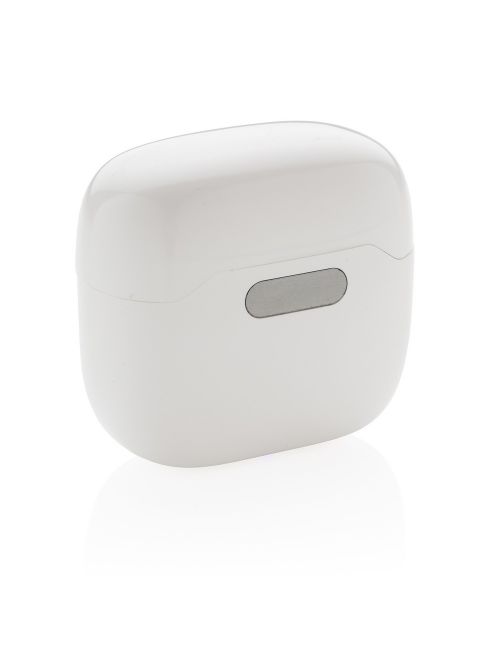 Bezprzewodowe słuchawki douszne w stacji ładującej ze sterylizacją UV-C