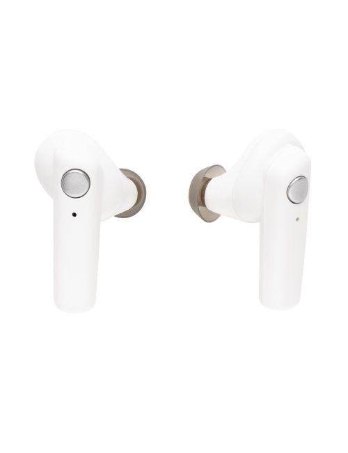 Bezprzewodowe słuchawki douszne w stacji ładującej ze sterylizacją UV-C