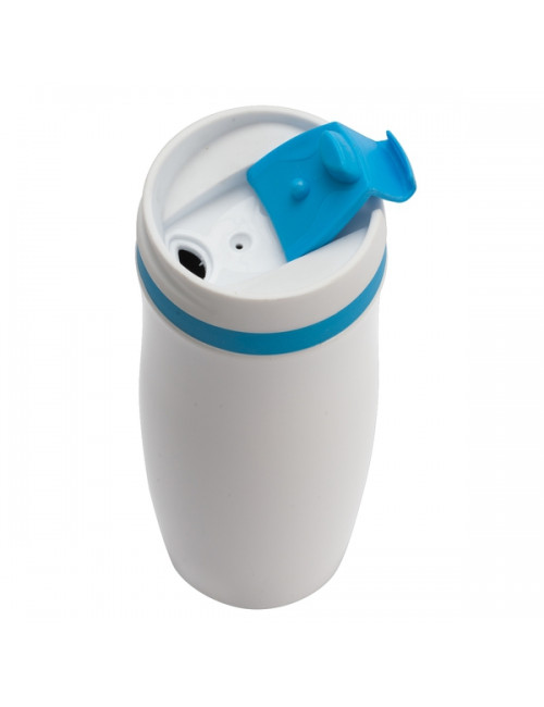 Kubek izotermiczny Viki 390 ml, niebieski/biały