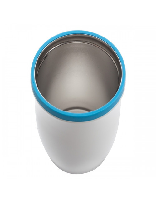 Kubek izotermiczny Viki 390 ml, niebieski/biały