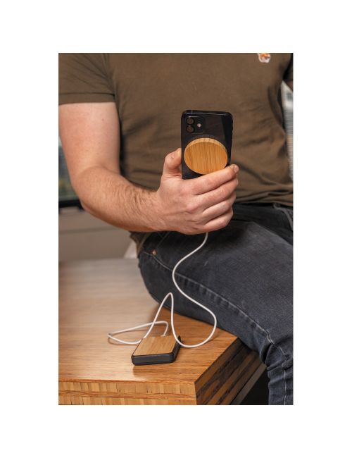 Bambusowa, magnetyczna ładowarka bezprzewodowa 10W