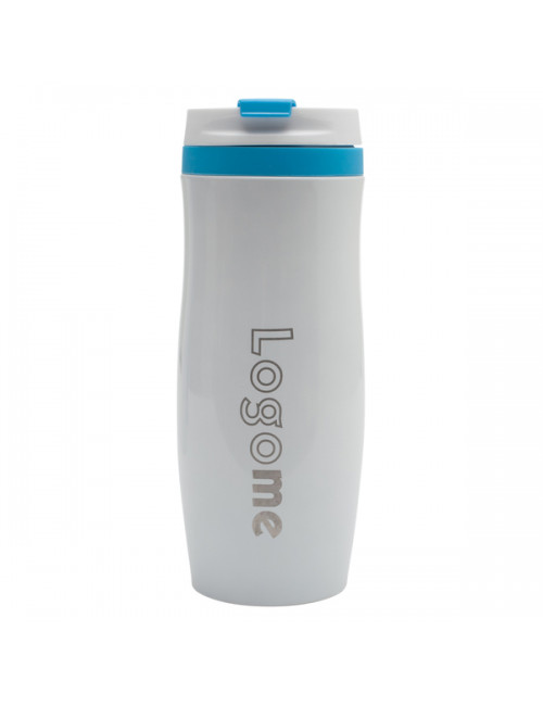 Kubek izotermiczny Viki 390 ml, niebieski/biały